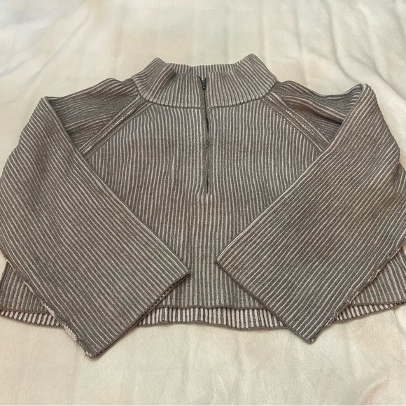 New! Free People Greta Half Zip Pullover Turtleneck Sweater Large 2533 - Picture 3 of 9